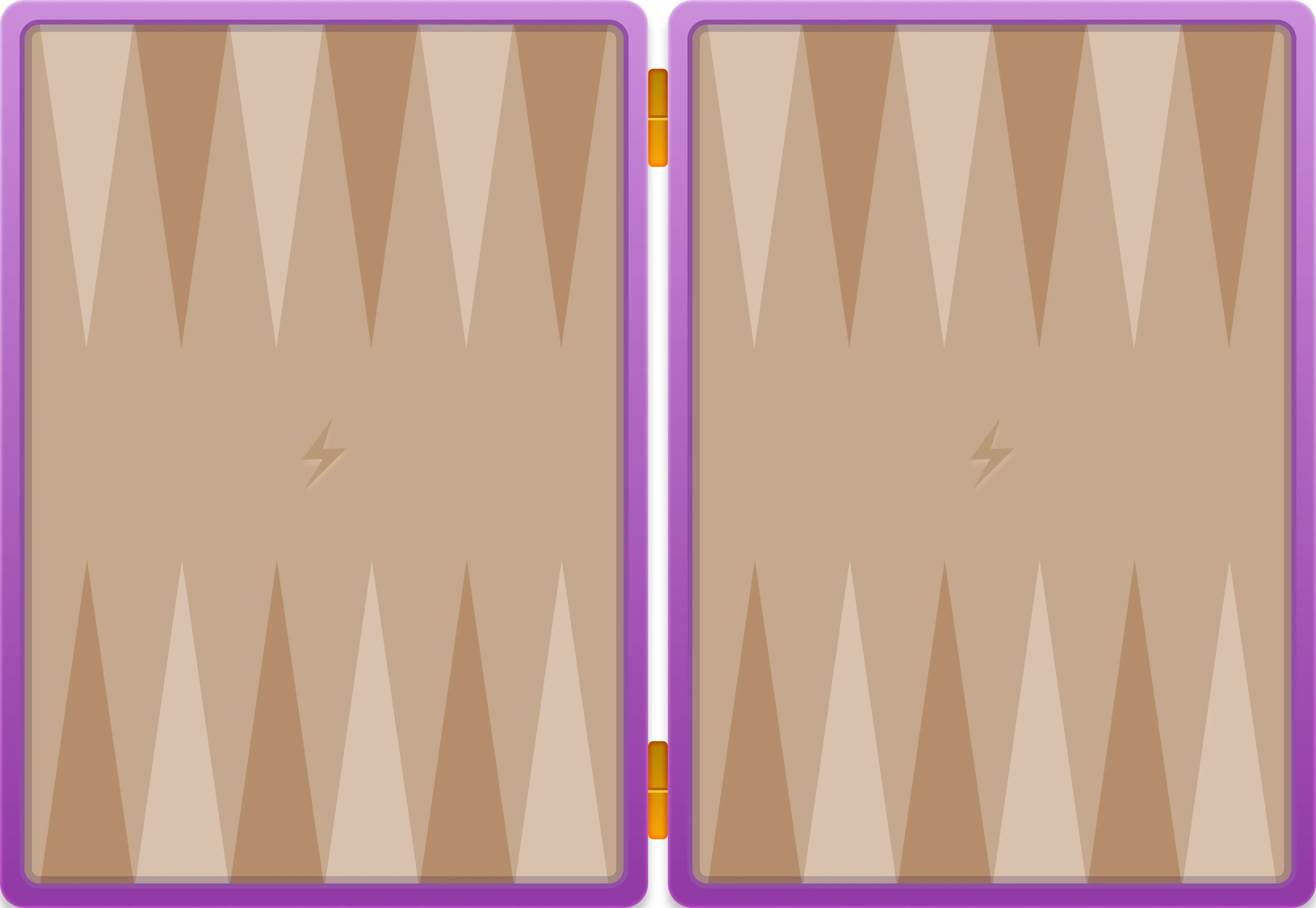 Backgammon board with checkers in play